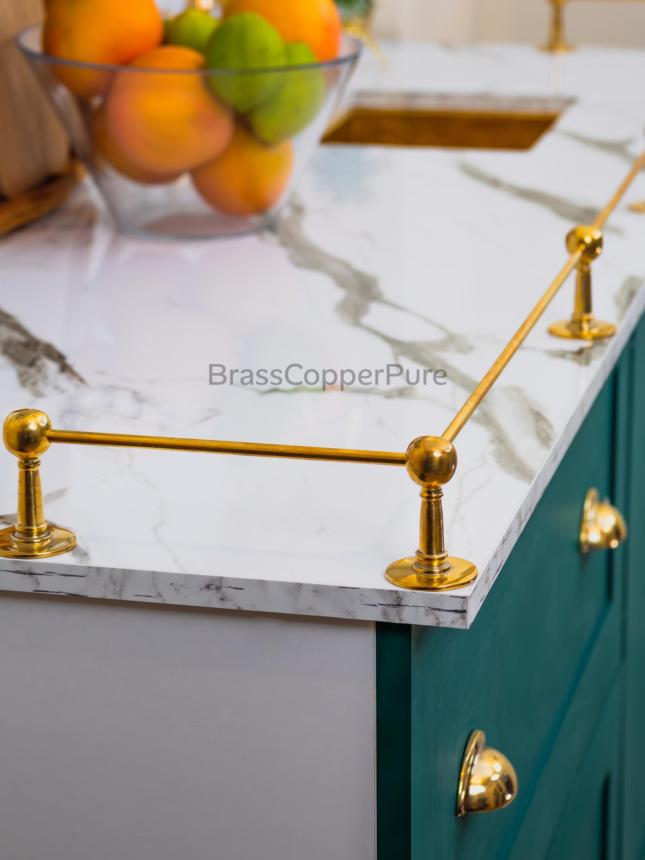 Unlacquered Solid Brass Gallery Rails for Wooden Shelves - Tipping Rail ...