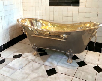 Handmade Brass Bathtub, Brass Slipper Bath, Luxury Brass Baths , Brass BathTub