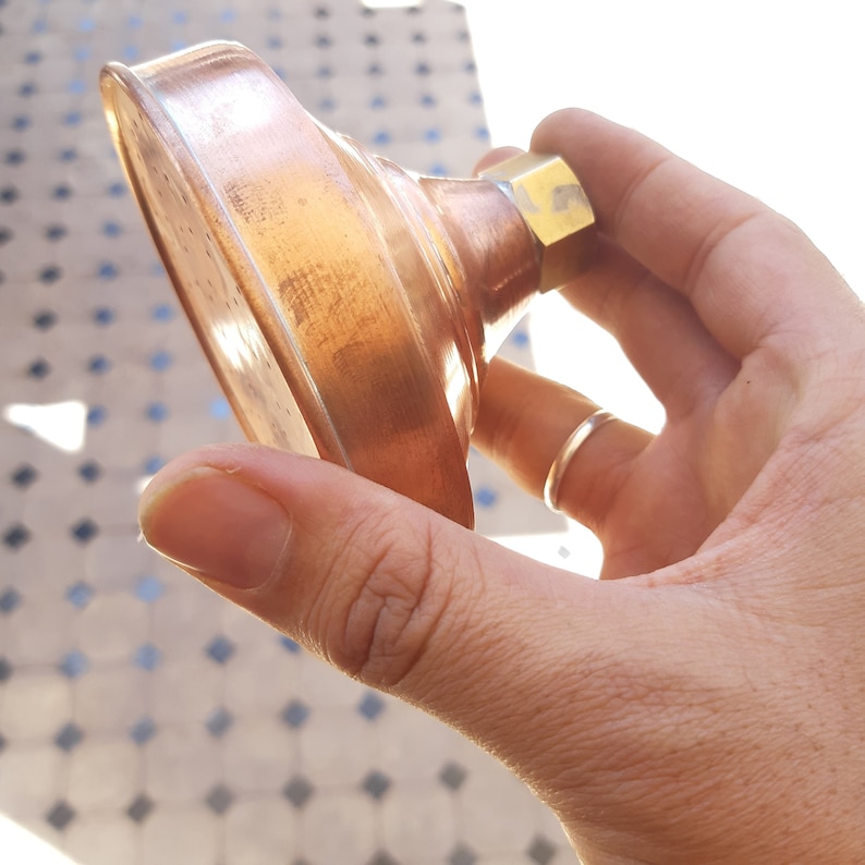 Unlacquered Solid Copper Rain Shower Head Handcrafted Etsy