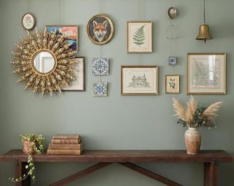 Brass Picture Rail Hanging Kit – Handmade Unlacquered Solid Brass Gallery Wall Art Display - Vintage Gallery Wall Art System - DDP Shipping