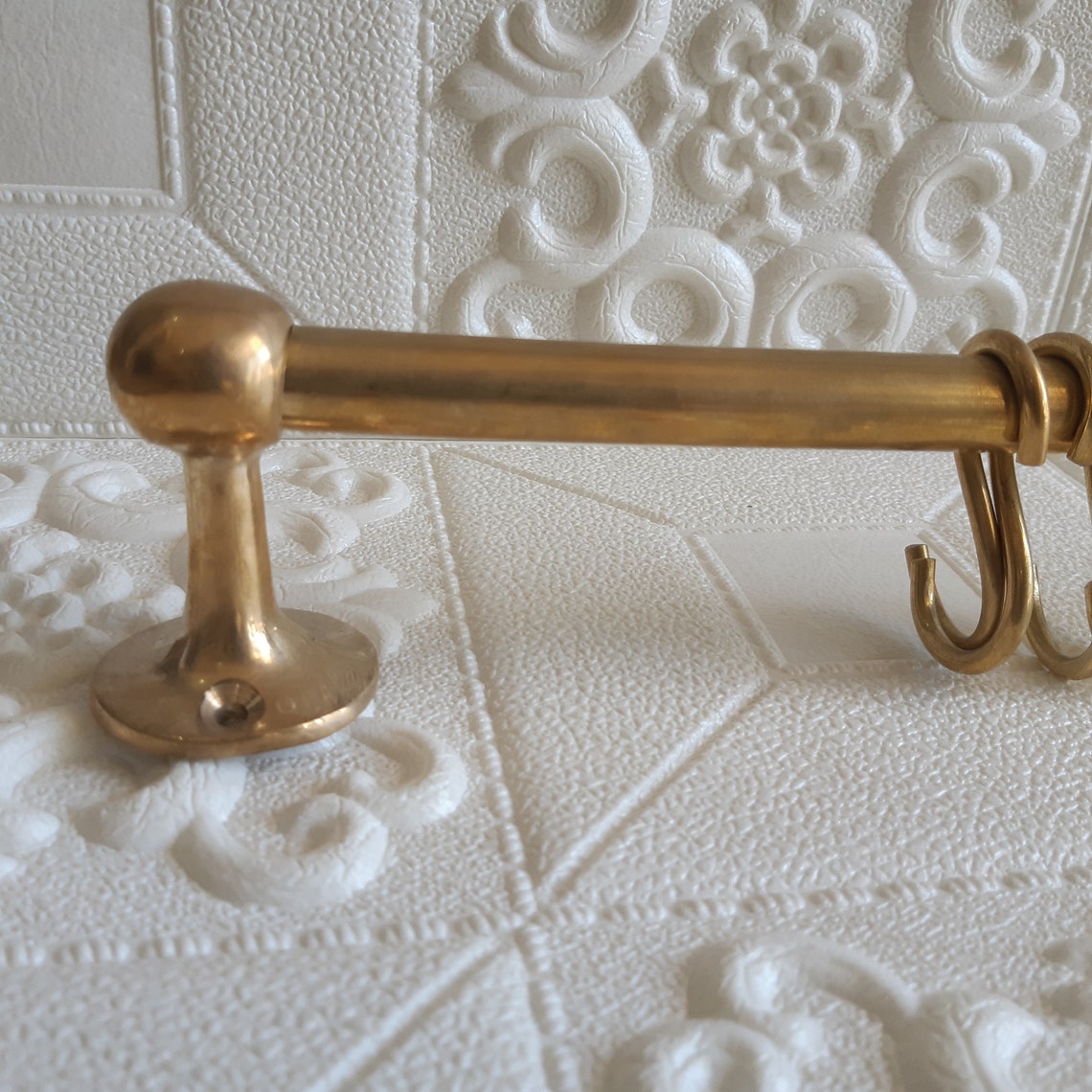 Unlacquered Brass Pot Rack Wall Mount for Kitchen With Etsy