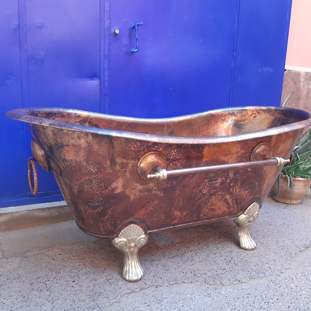 Handcrafted Antique Copper Bathtub, Copper Slipper Bath, Luxury Copper ...