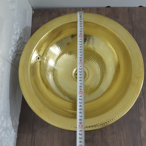 Round Unlacquered Brass Bathroom Sink Handmade Solid Bar Sink Drop In Gold Bowl Sink Vintage Morocco Sink Handmade Brass Sink Vanity