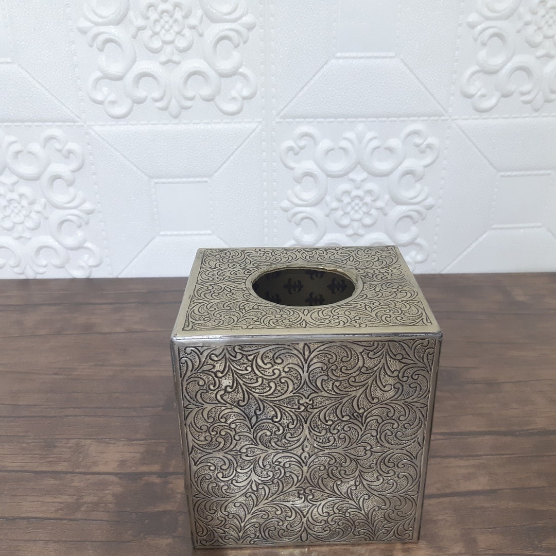 Engraved Solid Brass Tissue Box Brass Tissue Box Cover Tissue Holder