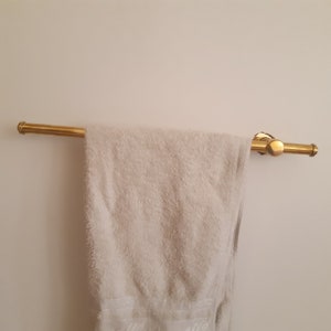 Handmade Unlacquered Antique Towel Brass Rod Bar For Bathroom Wall, Handcrafted Towel Hanger Wall Mount, Towel Bar Wall Mount Rod, Handmade Home Decor Brass Kitchen Hanger Bar (24'' / 60cm