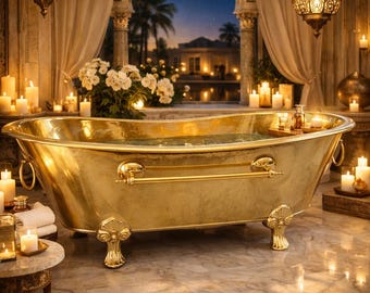Antique Brass Bathtub, Clawfoot Brass Bathtub, Bathroom Tub In Solid Brass, 100% Natural Brass Handmade Bathtub, Brass Slipper Bath
