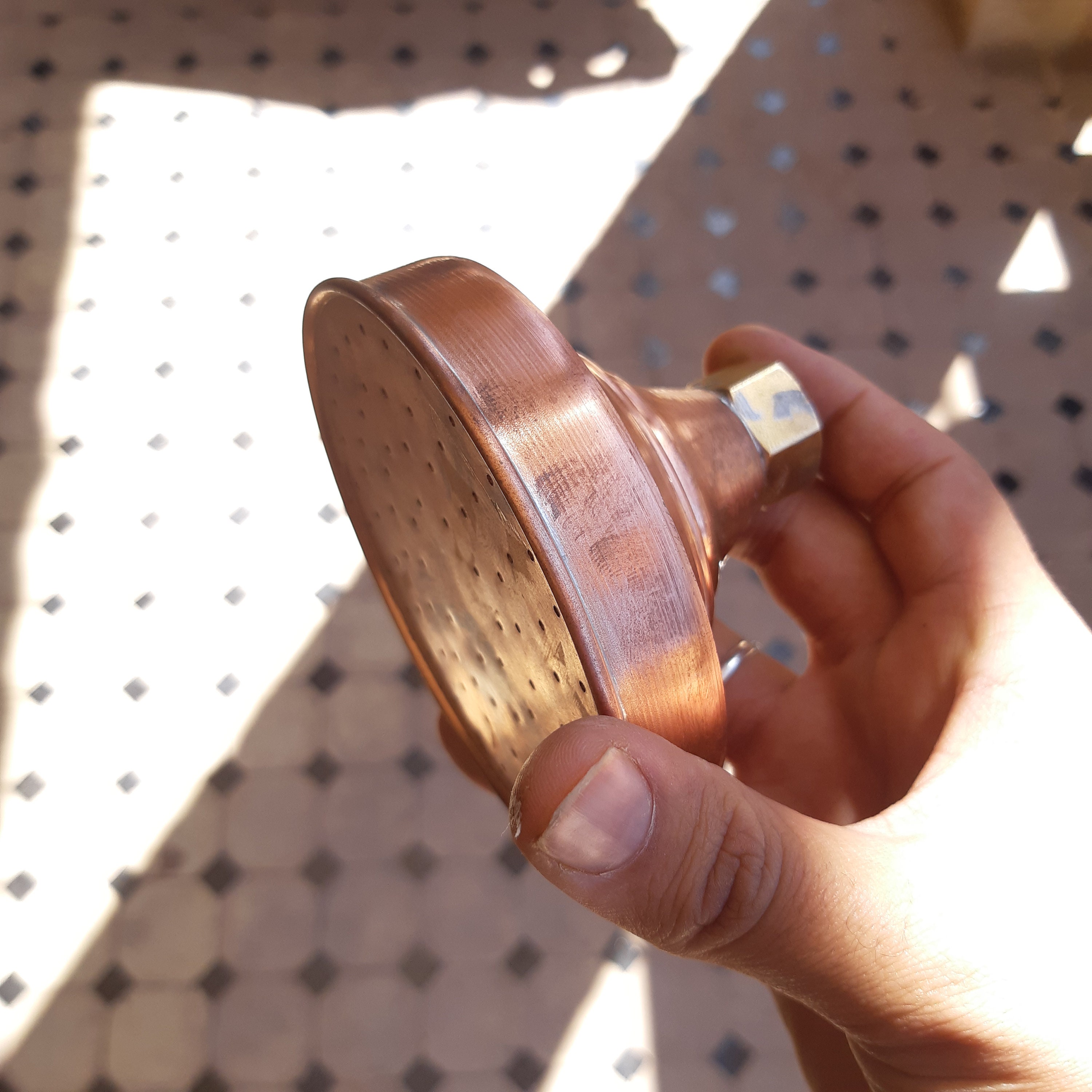 Unlacquered Solid Copper Rain Shower Head Handcrafted Etsy