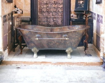 Handcrafted Copper BathTub, Copper Slipper Bath, Luxury Copper Baths , Handmade Copper Bathtub , 100% Copper Handmade Bathtub