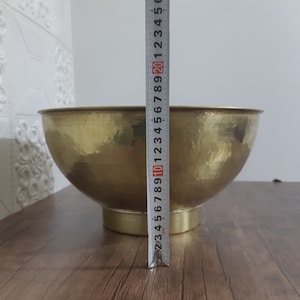 Handmade Round Hammered Brass Bathroom Bowl Sink | Solid Unlacquered Brass Vessel Sink