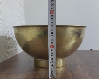 Handmade Round Hammered Brass Bathroom Bowl Sink | Solid Unlacquered Brass Vessel Sink