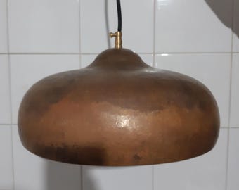 Hammered Copper Pendant Light: Rustic Farmhouse Kitchen Lighting