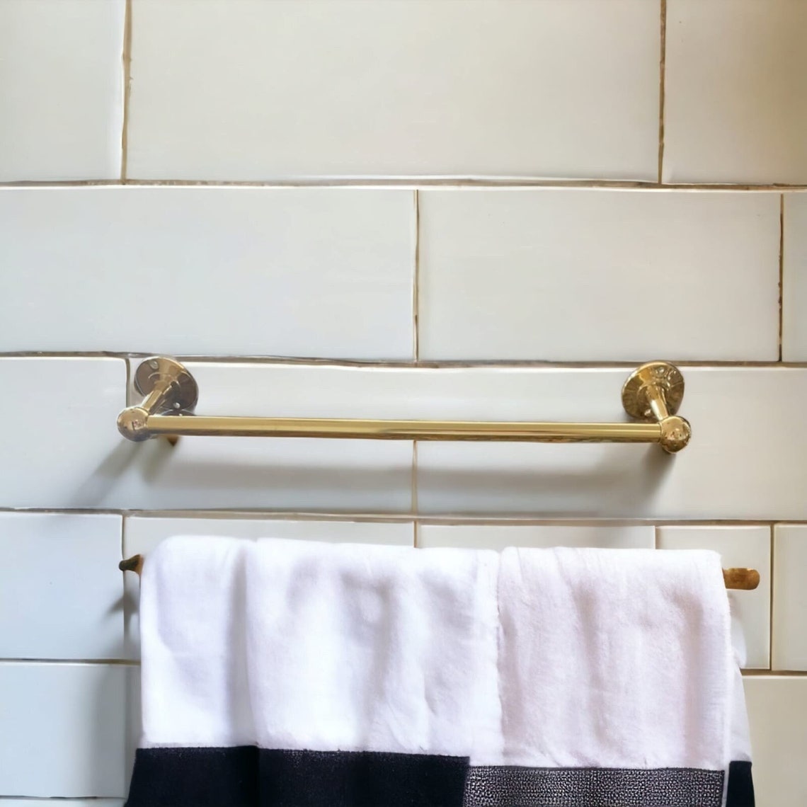 Towel Bar , Unlacquered Brass Towel Rail , Brass Towel Holder , Brass ...