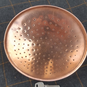 Unlacquered Solid Copper Rain Shower Head, Large Copper Round Handcrafted Vintage Showerhead, Works Outdoor, Moroccan Handcrafted brass head