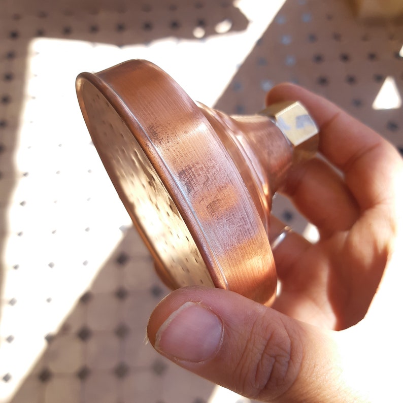 Unlacquered Solid Copper Rain Shower Head Handcrafted Etsy