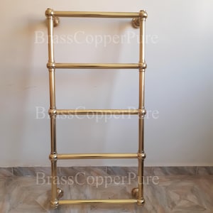 Barra de toalha personalizada, porta-toalhas de latão antigo, escada de toalheiro de latão personalizada, barra de toalha de latão, porta-toalhas de banheiro de latão