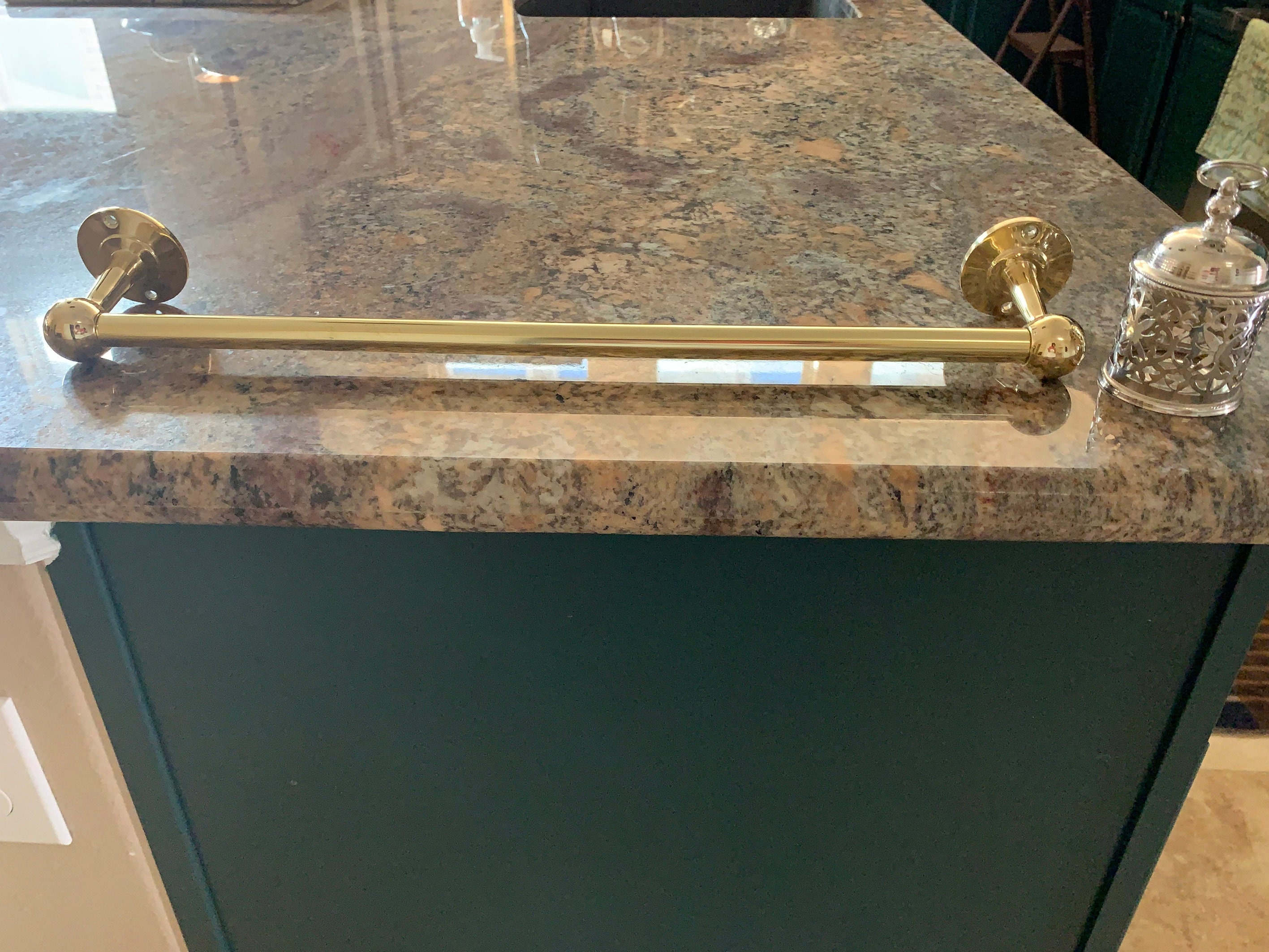 Unlacquered Brass Pot Rack Wall Mount for Kitchen With s Hooks Brass