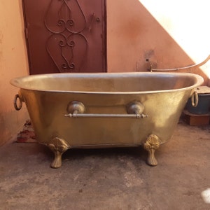 Handmade Brass Slipper Bathtub: Luxury Bathroom Tub (60x30x30)