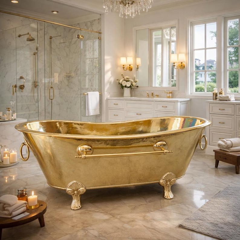 Custom brass mirror for a luxury interior