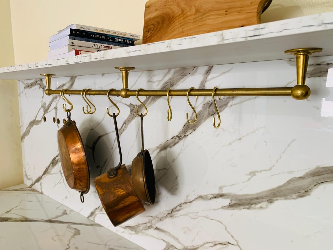 Pot Rack Rail Unlacquered Brass Pot Rail With
