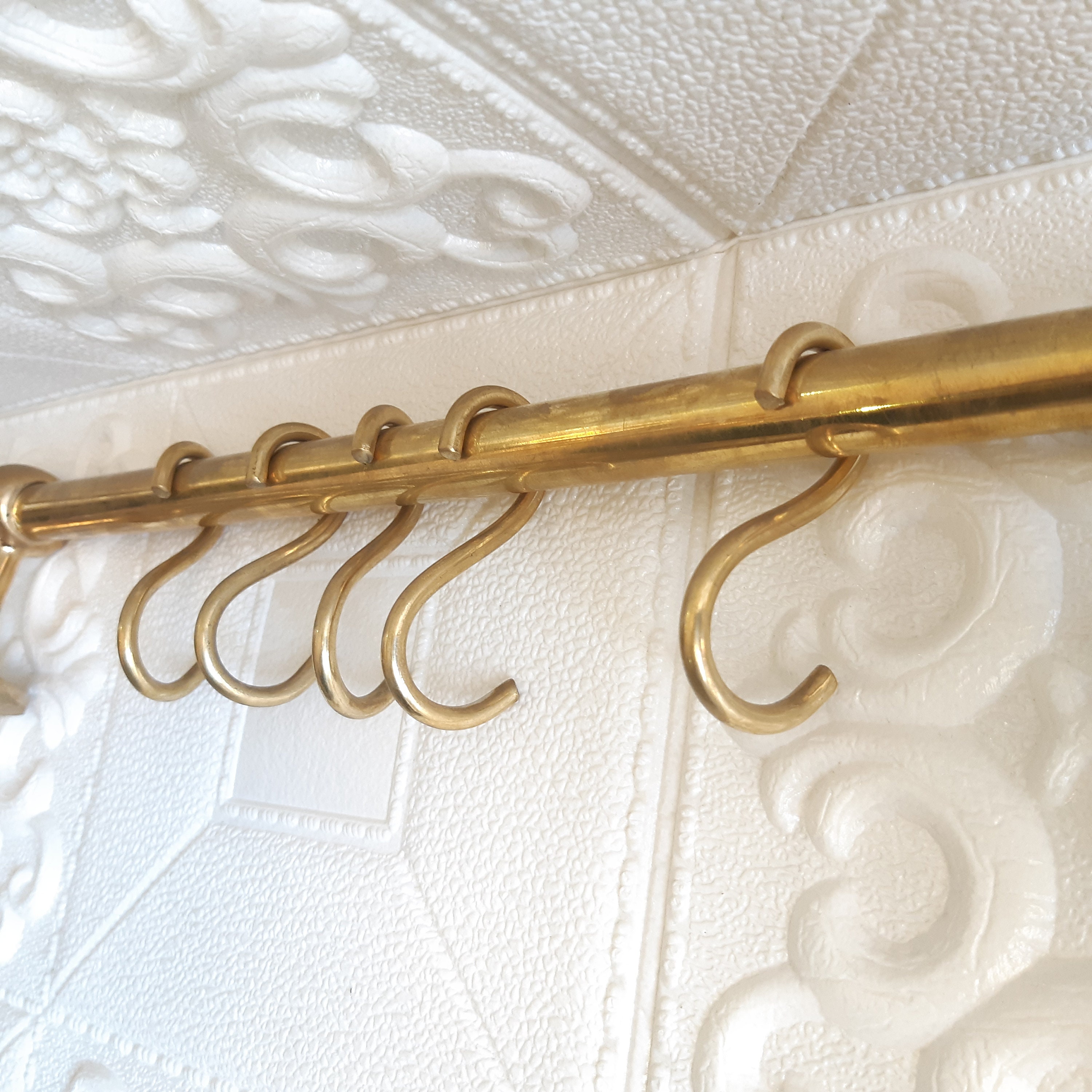 Unlacquered Brass Pot Rack Wall Mount for Kitchen With - Etsy