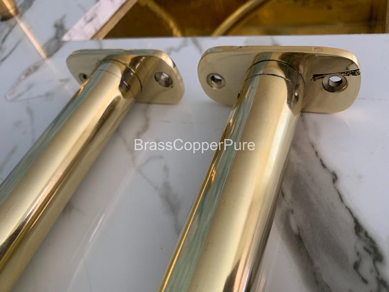 Handcrafted Unlacquered Brass Garment Rack, Ceiling Mounted ...