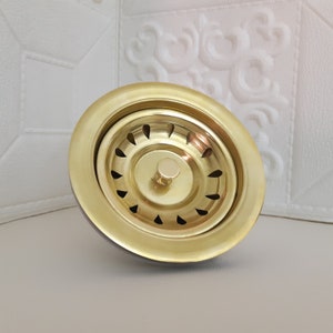 Unlacquered Brass Kitchen Sink Strainer and Stopper