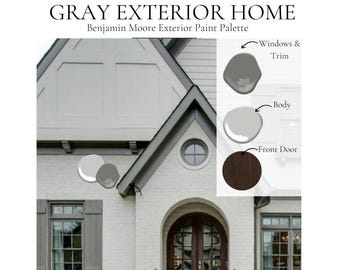 Färgpalett för grått hus: Benjamin Moore Colors (digital nedladdning)