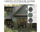 Green House Exterior Paint Palette: 5 Benjamin Moore Coordinating Color Palettes (Digital Download)