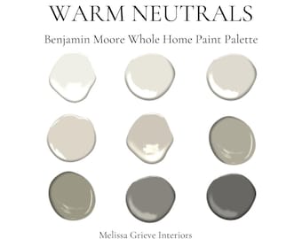 Paleta de colores neutros cálidos de Benjamin Moore: esquema de colores para toda la casa (descarga digital)