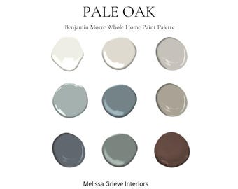 Pale Oak Benjamin Moore färgpalett för hela huset (digital nedladdning)