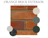 Orange Brick House Exterior Paint Palette: Sherwin Williams Colors (PDF Download