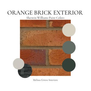 Best Exterior Paint Colors For Orange Brick, Sherwin Williams Coordinating Paint Palette, Exterior Colors For Trim, Siding and Front Door
