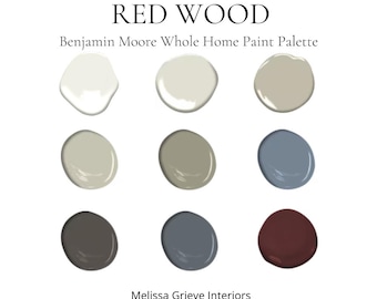 Benjamin Moore färgpalett för röda trägolv och skåp (digital nedladdning)