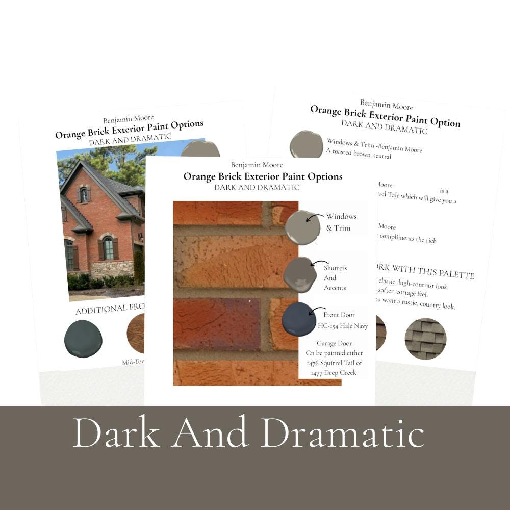 Orange Brick Exterior Benjamin Moore Paint Palette - 5 Cordinating ...