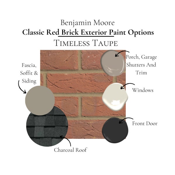 Red Brick Exterior Paint Color Benjamin Moore Paint Palette Classic Exterior Design Red Brick Coordinating Color Instant Digital Download