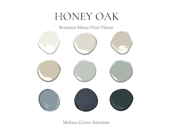 Honey Oak Benjamin Moore Paint Palette: Whole Home Color Guide (Digital Download)