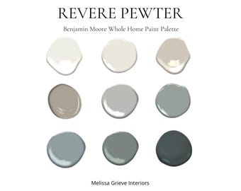 Revere Pewter Benjamin Moore Whole Home Paint Palette (digital nedladdning)