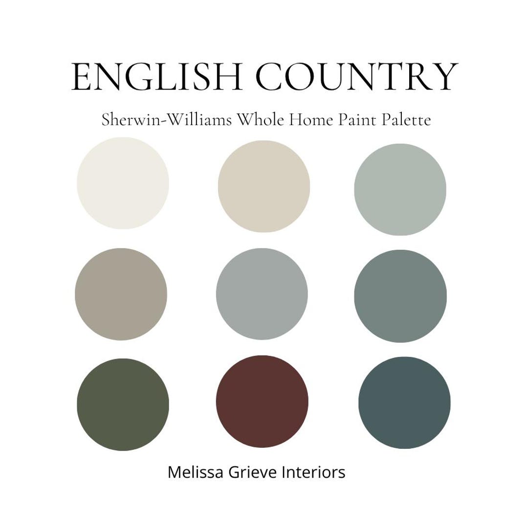 English Cottage Sherwin Williams Paint Palette Whole Home Paint Guide ...