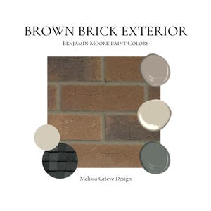 Brown Exterior Benjamin Moore Paint Palette Classic Exterior Design Brown Brick Coordinating Color Brown House Colors