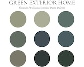 Sherwin-Williams Green Exterior Paint Palette | 5 Complete House Color Schemes + Paint Calculator (Digital Download)