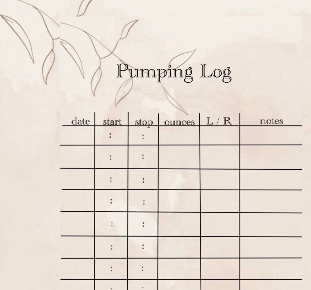 Minimalist Pumping Schedule Printable Sample Pumping Mom - Etsy