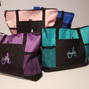 Monogrammed tote, Tote bag, Initial bag, Personalized tote, Bridesmaid gift, School bag