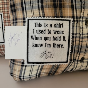 Memory Pillow Rememberance Gift Made From Loved Ones Clothes