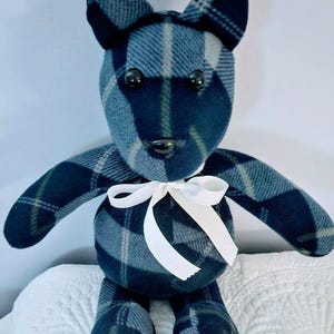 Memory Bear made from loved one's shirt clothing /  Loss of loved one / Celebration of life bear / 18" handmade keepsake bear