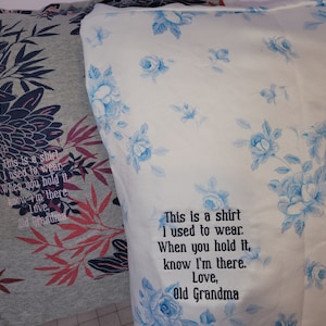 Memory Pillow Rememberance Gift Made From Loved Ones Clothes image 3