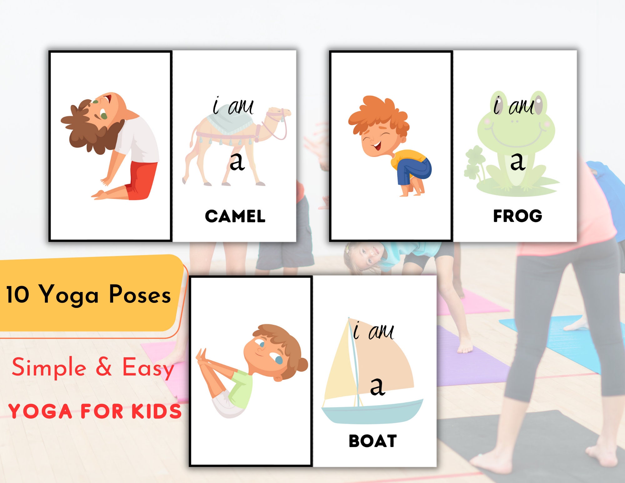 Kids Activity at Home Printable Kids Yoga Cards Dice - Etsy