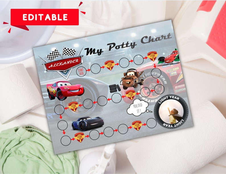 Cars Potty Chart Reward Chart Printable Potty Training Prize - Etsy