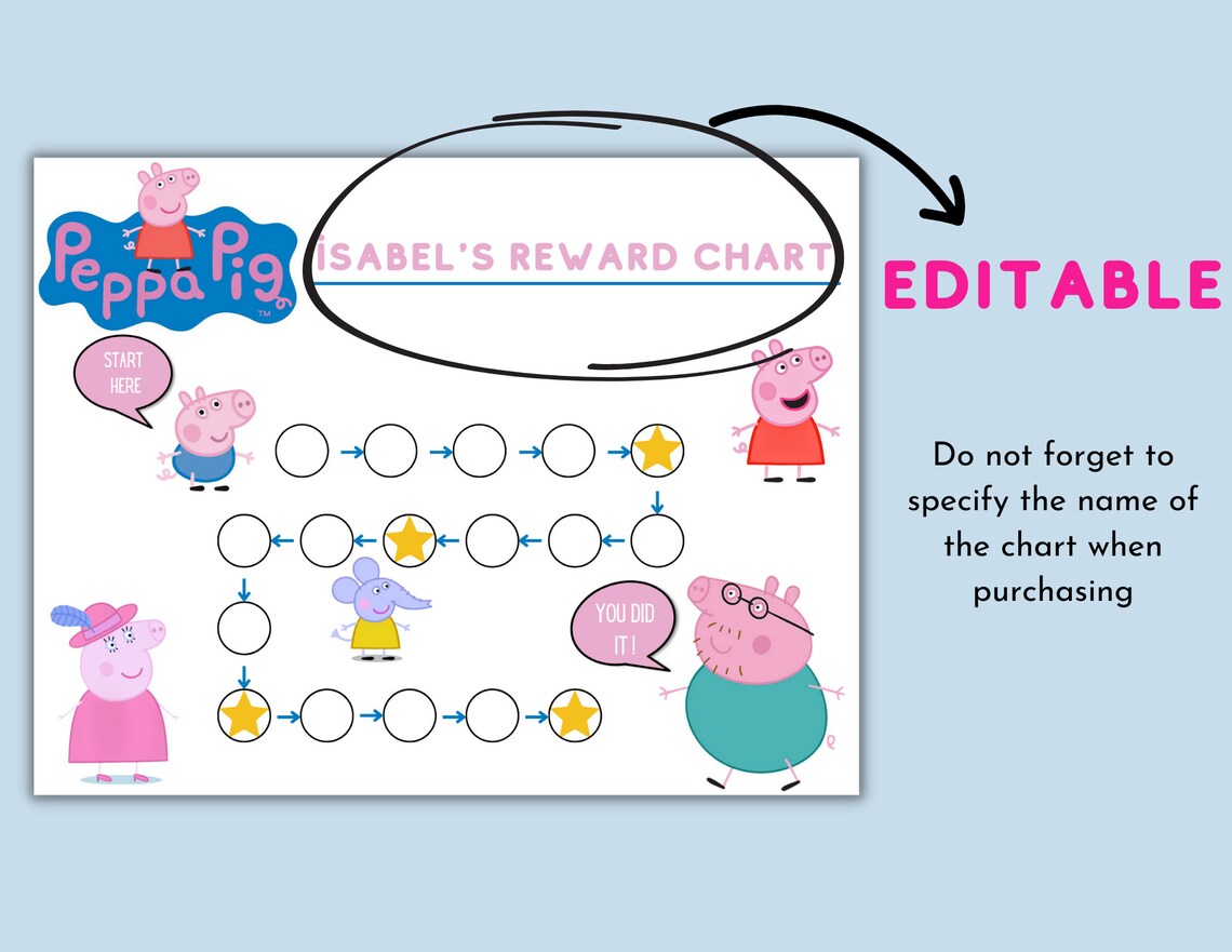 Peppa Pig Potty Chart Printable Potty Training Prize Chart - Etsy Australia