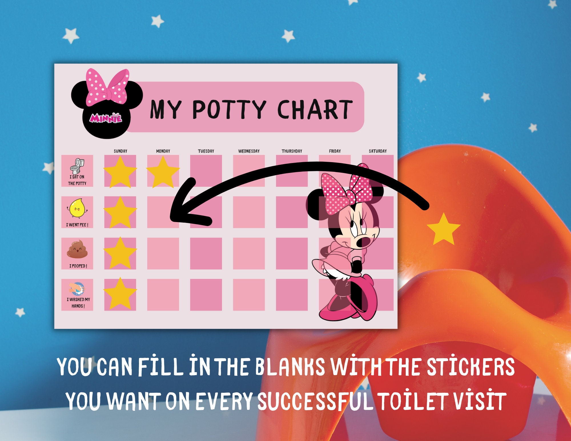 Minnie Mouse Potty Chart Printable Potty Training Prize Chart - Etsy Canada