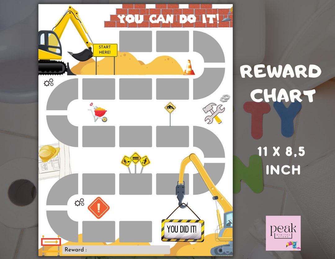 Construction Potty Chart Free Printable